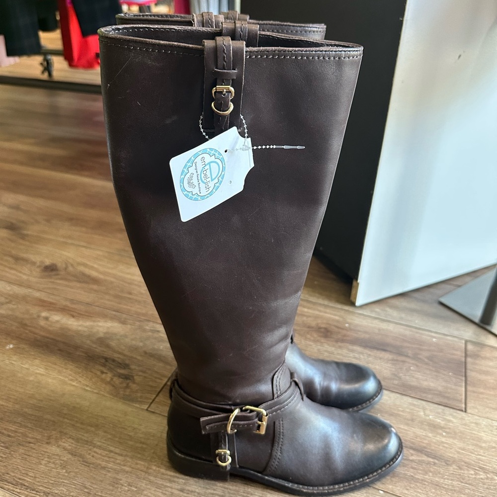 Vince Camuto chocolate brown tall boots size 7
